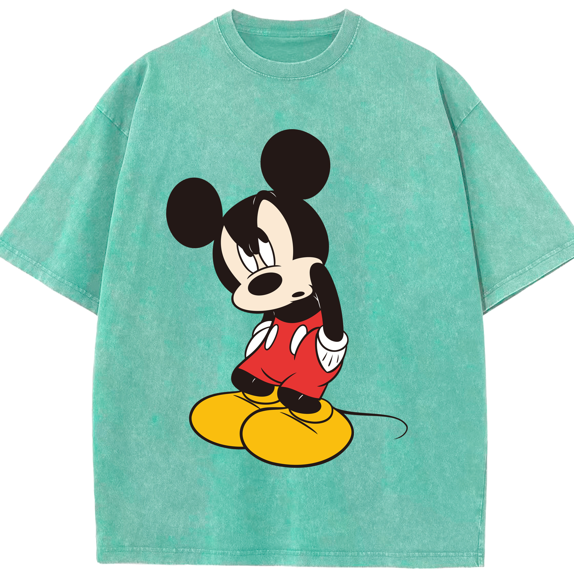 （画像用） ミッキーマウス Mickey Mouse 綿100% ヴィンテージ風 半袖Tシャツ（フロントプリント）
